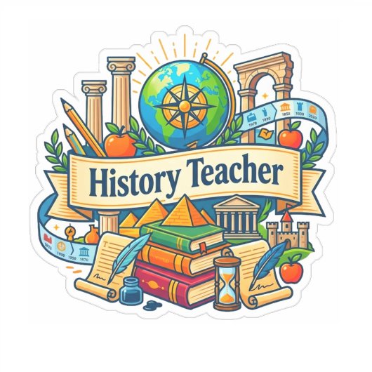 Sticker Cadeau Vintage pour Enseignant | Professeur d'Hist