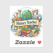 Sticker Cadeau Vintage pour Enseignant | Professeur d'Hist (Feuille)