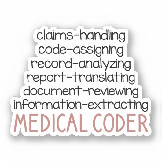 Sticker Cadeaux Coder Médicales, Codage Médicale (Devant)