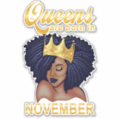 Sticker Cadeaux d'anniversaire | Les Reines Sont Nées En N (Devant)