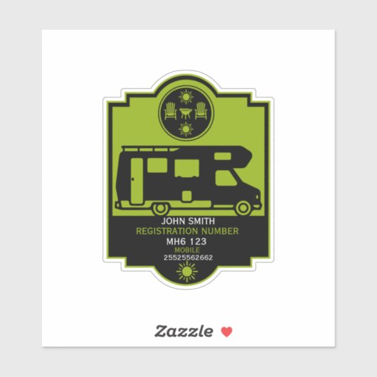 Sticker Cadeaux de camping à moto (Feuille)