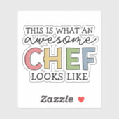 Sticker Cadeaux de Chef géniaux | Meilleur Chef Jamais Drô (Feuille)