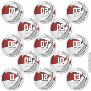 Sticker cadeaux de couleurs d'équipe rouge gris 13 autocol