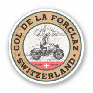 Sticker Cadeaux de moto Col de la Forclaz alpes suisses