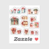 Sticker Cadeaux de Noël (Feuille)
