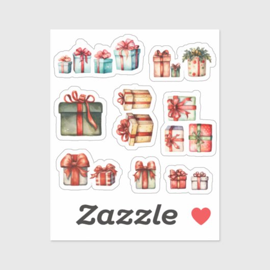 Sticker Cadeaux de Noël (Feuille)