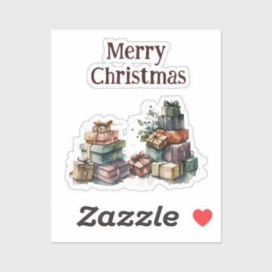 Sticker Cadeaux de Noël à l'aquarelle  (Feuille)