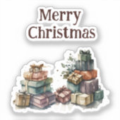 Sticker Cadeaux de Noël à l'aquarelle  (Recto)
