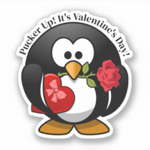 Sticker Cadeaux de pingouin pour la Saint-Valentin