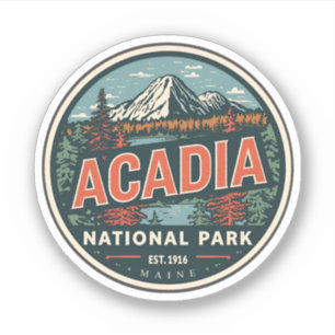 Sticker Cadeaux de plein air vintage du parc national d'Ac