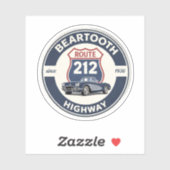 Sticker Cadeaux de voiture classique Route 212 Beartooth H (Feuille)