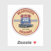 Sticker Cadeaux de voiture classique Route 212 Beartooth H (Feuille)