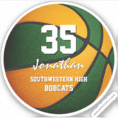 Sticker Cadeaux d'équipe de basket-ball pour enfants orang (Devant)