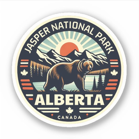 Sticker Cadeaux Parc national Jasper Alberta Canada (Devant)