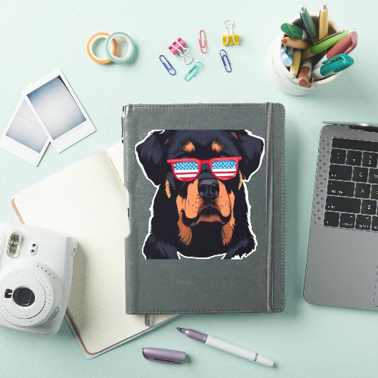 Sticker Cadeaux Rottweiler amoureux (Couverture iPad)