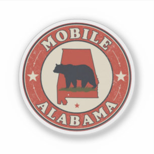 Sticker Cadeaux Vintage Mobile ville, Alabama