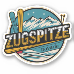 Sticker Cadeaux vintage Zugspitze bavarois de plein air na