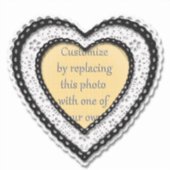 Sticker Cadran de coeur noir lacé Saint-Valentin (Recto)