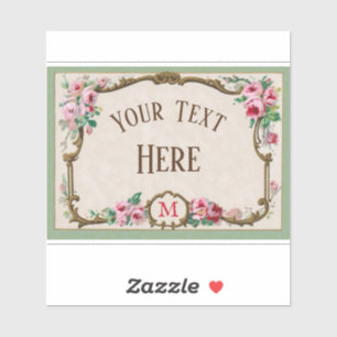 Sticker Cadre blanc de parfum Rose d'antiquité