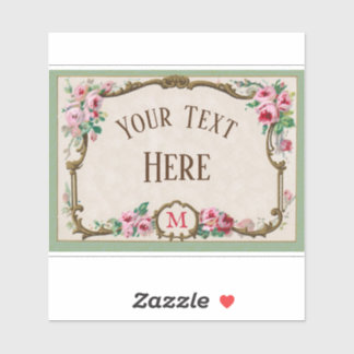 Sticker Cadre blanc de parfum Rose d'antiquité