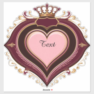 Sticker Cadre de cœur orné élégant avec couronne