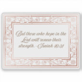 Sticker Cadre de fleurs avec Bible Verse Isaïe 40:31 (Devant)