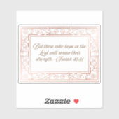 Sticker Cadre de fleurs avec Bible Verse Isaïe 40:31 (Feuille)