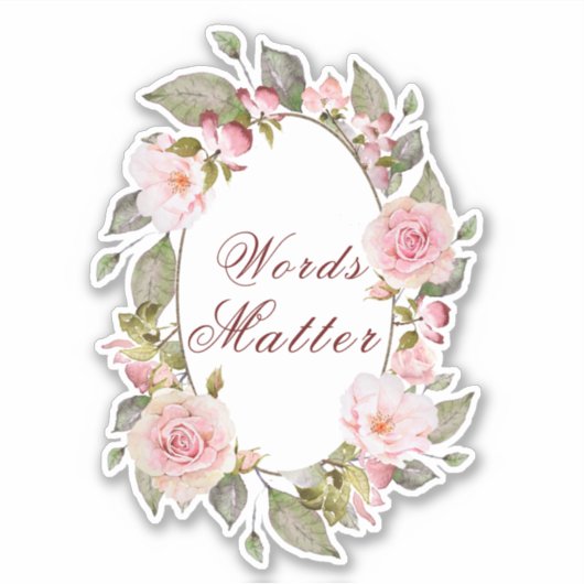 Sticker Cadre Floral "Words Matt" (Devant)
