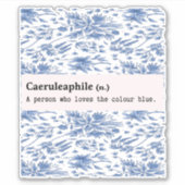 STICKER CAERULEAPHILE BLEU FLEURS NATURE (Devant)