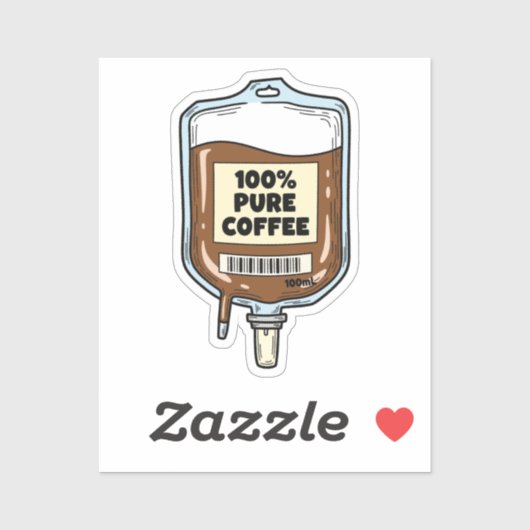 Sticker Café 100% pur (Feuille)