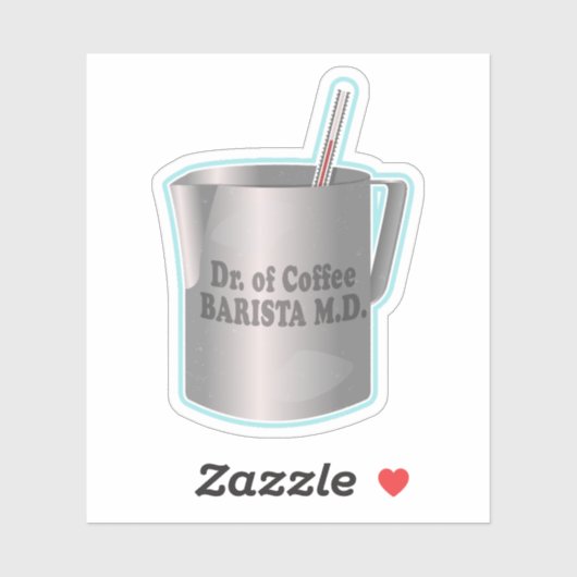 Sticker Café Barista faisant drôle docteur (Feuille)