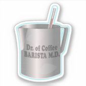 Sticker Café Barista faisant drôle docteur (Devant)