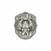 Sticker Café Café Chat Drôle Chat Graphique - Café Café Ca (Devant)