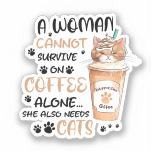 Sticker Café & Chats - Cute Kawaii Art