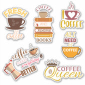 Sticker café Custom Cut Vinyl Stickers (Devant)