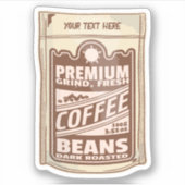 Sticker Café de qualité supérieure haricots à l'affiche ca (Devant)