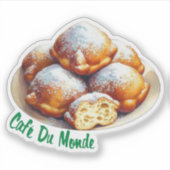 Sticker Café Du Monde Nouvelle-Orléans Beignet Aquarelle (Devant)