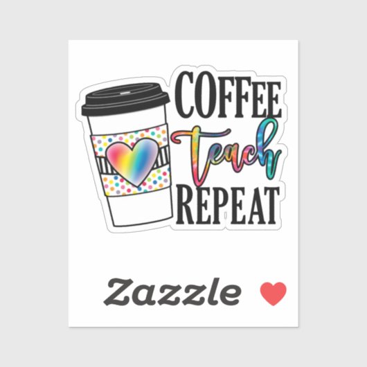 Sticker Café, Enseigner, Répéter (Feuille)