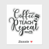 Sticker Café, enseigner, répéter (Feuille)