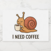 Sticker café escargot mignon (Étiquettes simples)