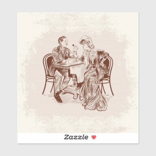 Sticker café et amour (Feuille)