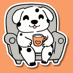 Sticker Café et Canines imperméables