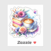 Sticker Café et gâteau | Anniversaire du meilleur ami (Feuille)