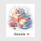 Sticker Café et gâteau d'anniversaire (Feuille)