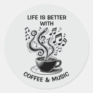 Sticker café et musique