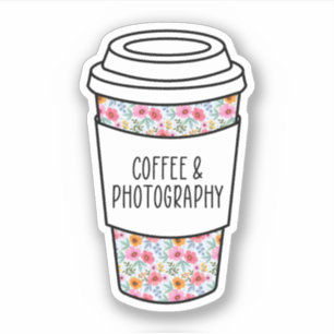 Sticker Café et photographie, Drôle cadeau photographe