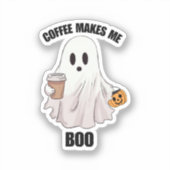 Sticker Café fantôme Halloween drôle  (Recto)
