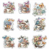 Sticker Café floral avec papillon (Devant)