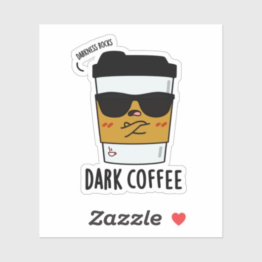 Sticker Café foncé Drôle Boisson Pun (Feuille)