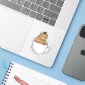 Sticker Café Frog (Ordinateur portable avec iPhone)